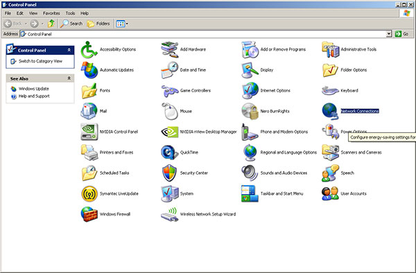 win-xp-control-panel iSportTV Search Plus